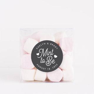 Ash Black | Mint to Be Personalized Wedding Favor Classic Round Sticker