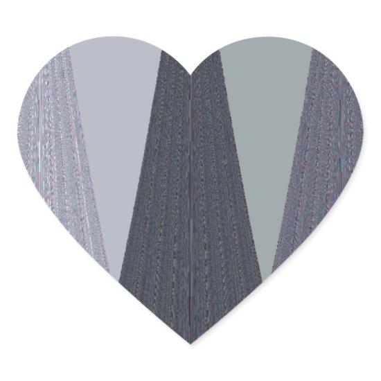 Ash Gray Chevron Dots Art Print Heart Sticker