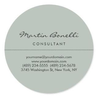 Ash Gray Minimalist Modern Plain Classic Round Sticker