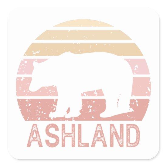 Ashland Oregon Retro Bear Square Sticker