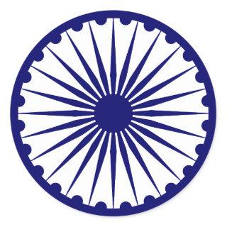 Ashoka Chakra, India flag Classic Round Sticker