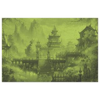 Asian Pagoda Tissue Paper Green