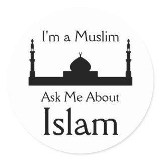 Ask Me About Islam Classic Round Sticker