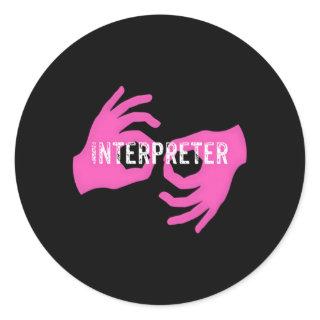 Asl Interpreter Classic Round Sticker