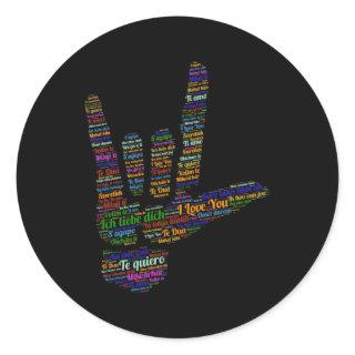 Asl Sign I Love You In 40 Different Languages Asl Classic Round Sticker