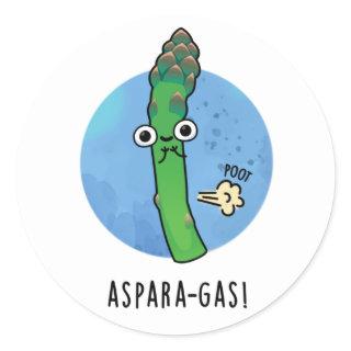 Aspara-gas Funny Asparagus Veggie Pun  Classic Round Sticker