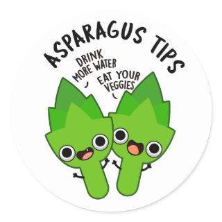 Asparagus Tips Funny Veggie Pun  Classic Round Sticker