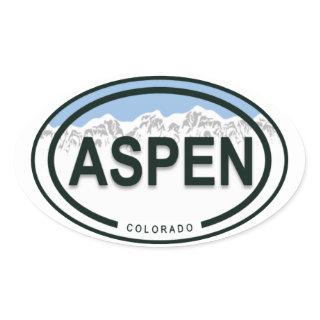 Aspen Colorado Rocky Mountain Oval Sticker