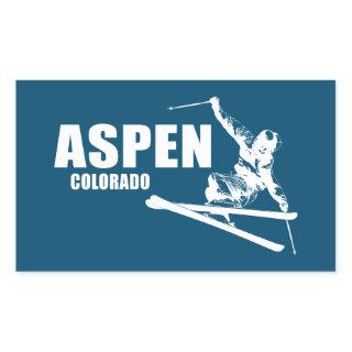 Aspen Colorado Skier Rectangular Sticker