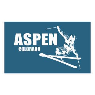 Aspen Colorado Skier Rectangular Sticker