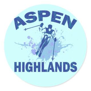 ASPEN HIGHLANDS CLASSIC ROUND STICKER