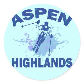 ASPEN HIGHLANDS CLASSIC ROUND STICKER