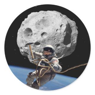 Asteroid Miner Classic Round Sticker