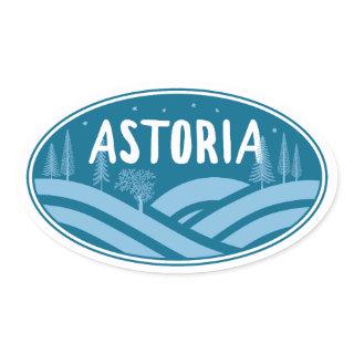 Astoria Oregon Outdoors Oval Sticker