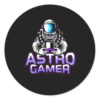 Astro Gamer Gaming Astronaut Esports Classic Round Sticker