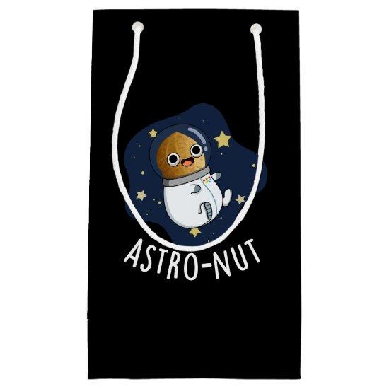 Astro-nut Funny Nut Astronaut Pun Dark BG Small Gift Bag