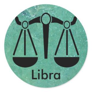 Astrology Sign Libra Horoscope Scale Symbol Sticke Classic Round Sticker