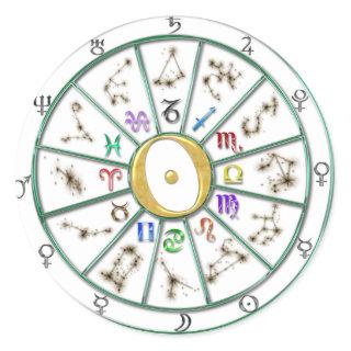 Astrology Zodiac Wheel sticker+gift Classic Round Sticker