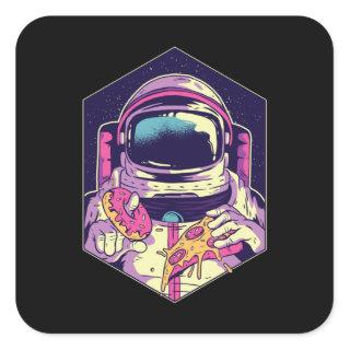 Astronaut Donut Universe Square Sticker