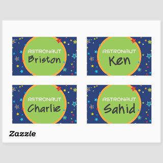 Astronaut Favor Box Blank Name Stickers