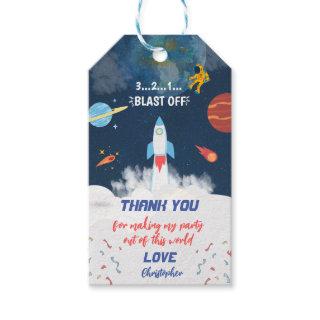 Astronaut Galaxy Birthday Gift Tags