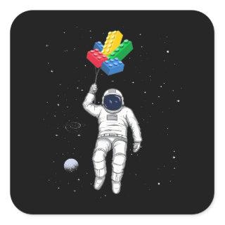 Astronaut Master Builder, Building Blocks Square Sticker