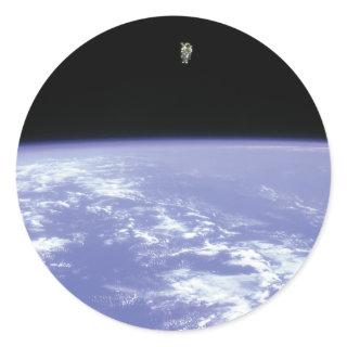 Astronaut McCandless Free Flying with Jetpack Classic Round Sticker