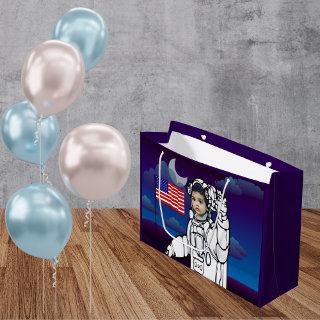 Astronaut On Moon Outer Space Boy Birthday Large Gift Bag