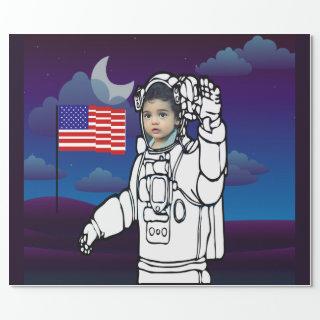 Astronaut On Moon Outer Space Boy Birthday