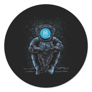 Astronaut Sitting Fantom FTM Crypto To The Moon Classic Round Sticker