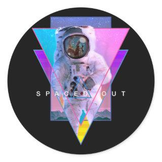 Astronaut Spaced Out Aesthetic Vaporwave Outer Spa Classic Round Sticker