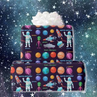 Astronaut Spaceship Rocket Add Name Birthday Party