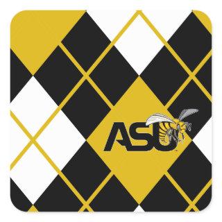ASU Hornet Argyle Pattern Square Sticker