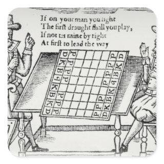 At the Chess Board Square Sticker