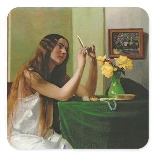 At the Dressing Table, 1911 Square Sticker