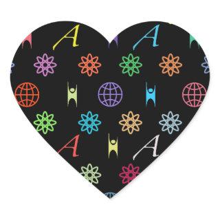 Atheism Monogram (on Black) Stickers
