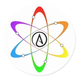 Atheist Atom Symbol Classic Round Sticker