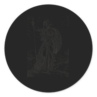 Athena Greek Goddess Of Wisdom And The Minerva Classic Round Sticker