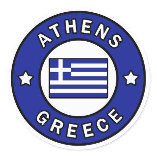 Athens Greece Classic Round Sticker
