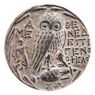 Athens Silver Tetradrachm Classic Round Sticker