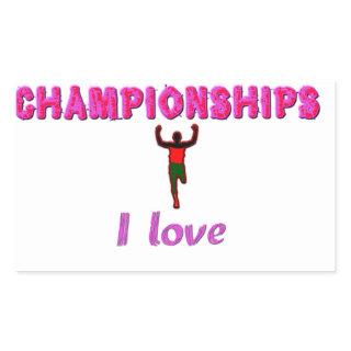 Athletics World Championships Kenya Runner: I Love Rectangular Sticker