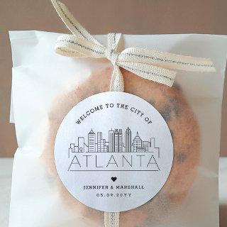 Atlanta Skyline | Wedding Welcome Favor Classic Round Sticker