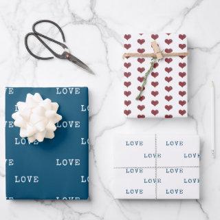 Atlantic Blue Hearts Modern Love Valentine's Day  Sheets