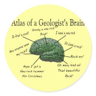 Atlas of a Geologist's Brain Funny Gifts Classic Round Sticker