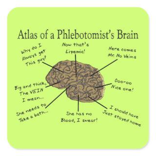 Atlas of a Phlebotomist's Brain Square Sticker