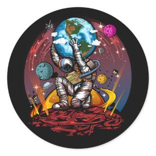 Atlas Space Man Classic Round Sticker