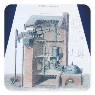 Atmospheric Steam Engine Square Sticker