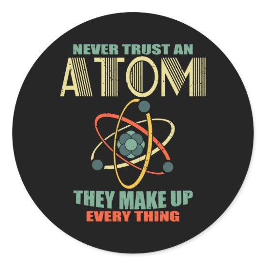 Atom Art Men Women Stem Molecule Chemistry Classic Round Sticker