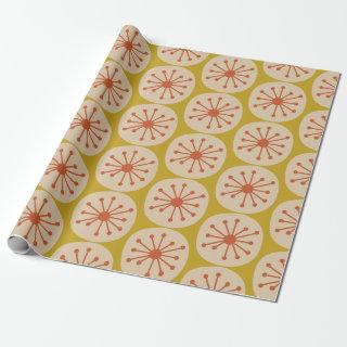 Atomic Dots Retro Mid Mod Pattern Mustard Orange