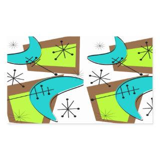 Atomic Era Inspired Boomerang Design Rectangular Sticker